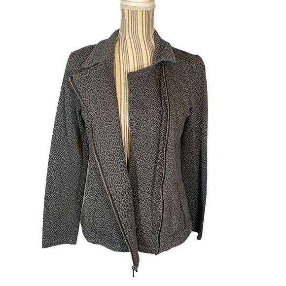 Hurley Gray Geo Print Cotton Blend Collared Athletic Knit Jacket Women Med - Picture 7 of 10